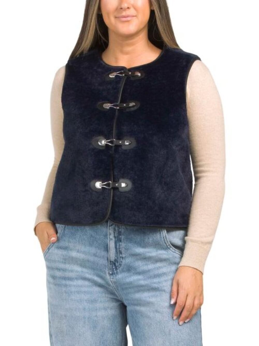RACHEL ZOE Mixed Media Faux Fur Vest